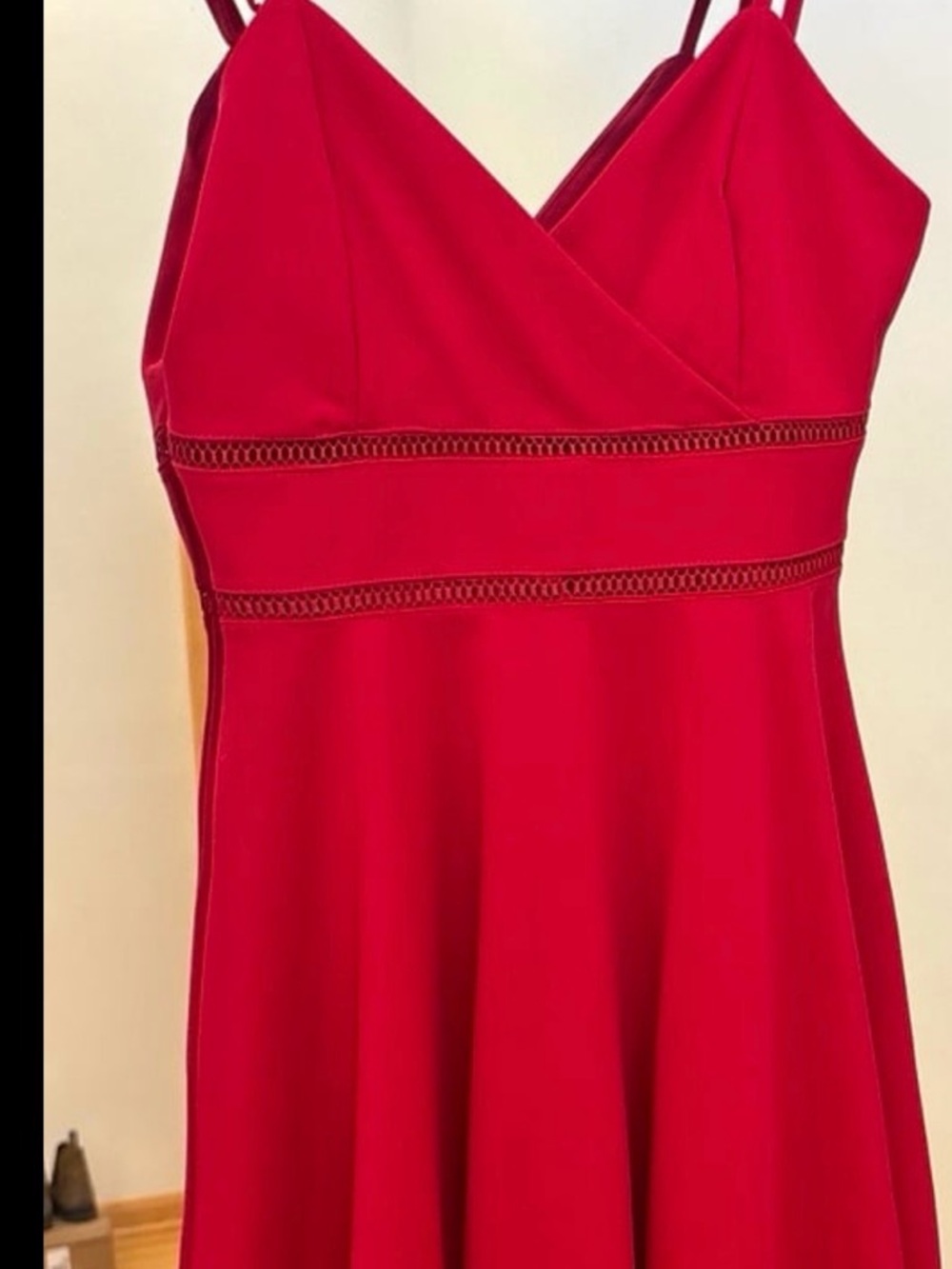 Altar'd State Red Mini Dress with Crochet Waist Detail